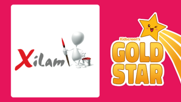 The Xilam logo alongside a logo for Kidscreen's Gold Star